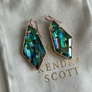 Kendra Scott Abalone Shell + Rose Gold Drop Earrings